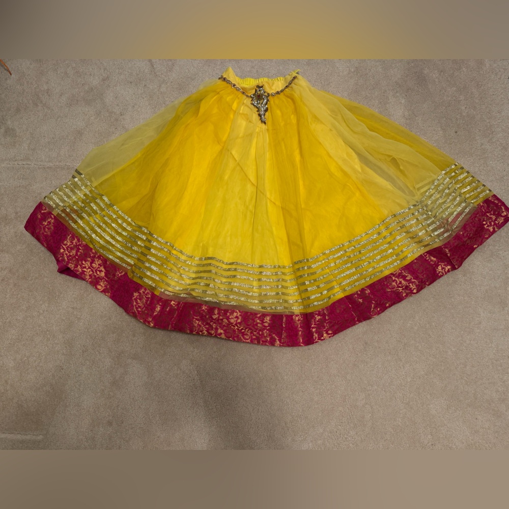 Indian Lehenga Tulle Skirt With Embroidery and Beadwork